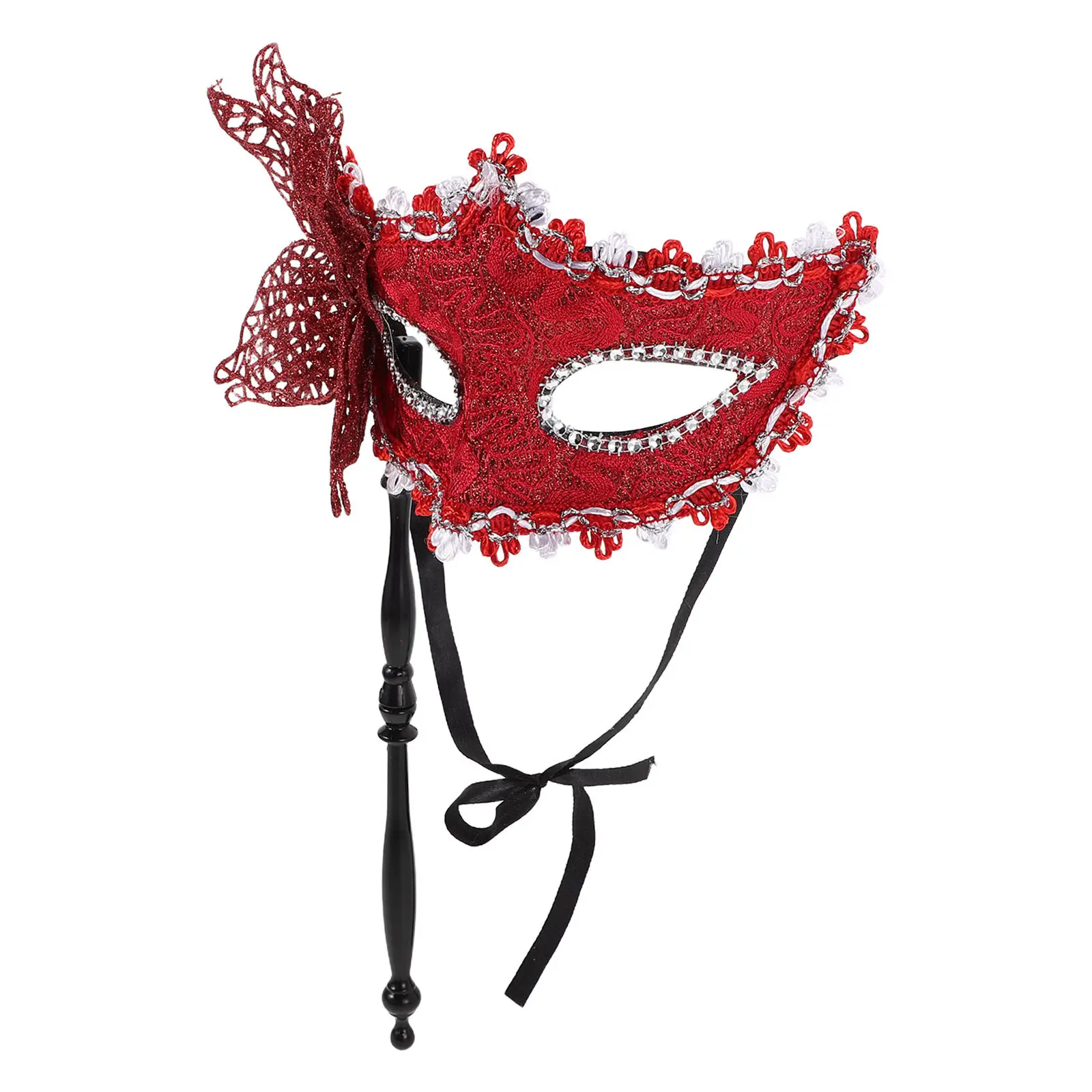 Máscara de Dragón Portátil con Palo, Elegante Máscara Veneciana de Mariposa para Mardi Gras, Navidad, Baile de Graduación, Fiesta, Decorativa