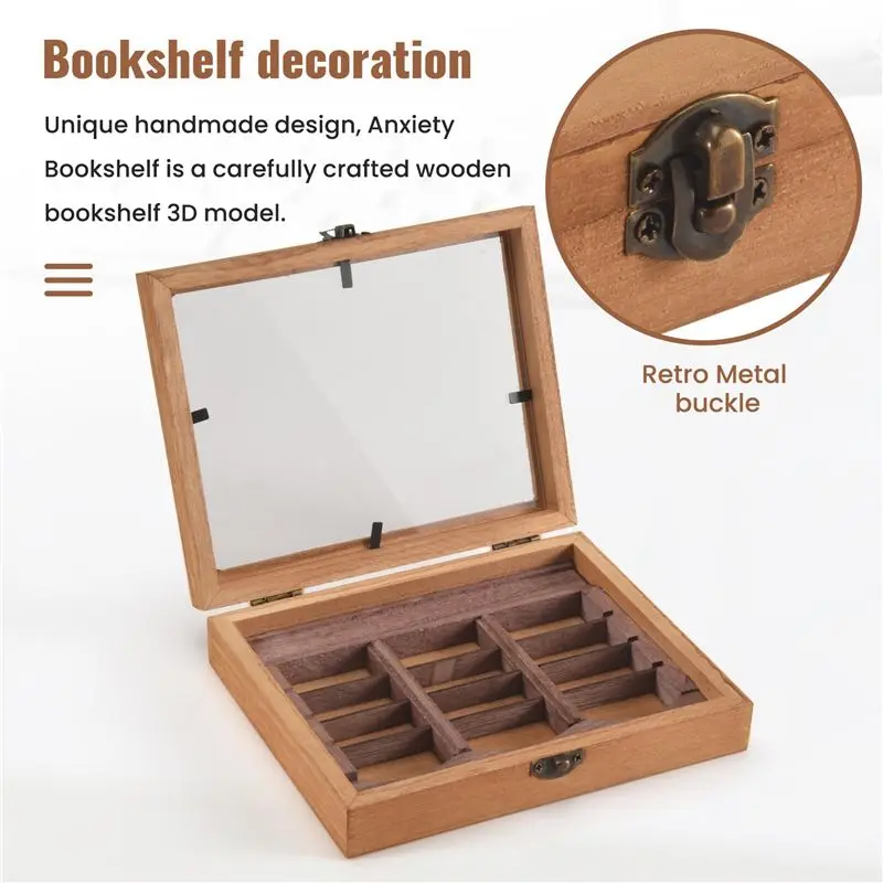 الإغاثة القلق هز القلق رف الكتب رف الكتب الخشبي تململ هز قلقك الإبداعية C-A78U