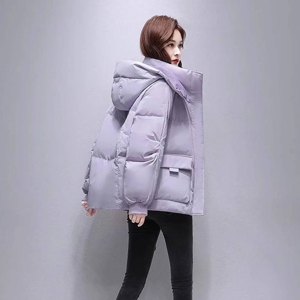 Off-season Fashion Eiderdown Cotton-padded Clothes Female 2024 New Bread And Clothing Joker Korean Loose Short Hooded Coat Tide.