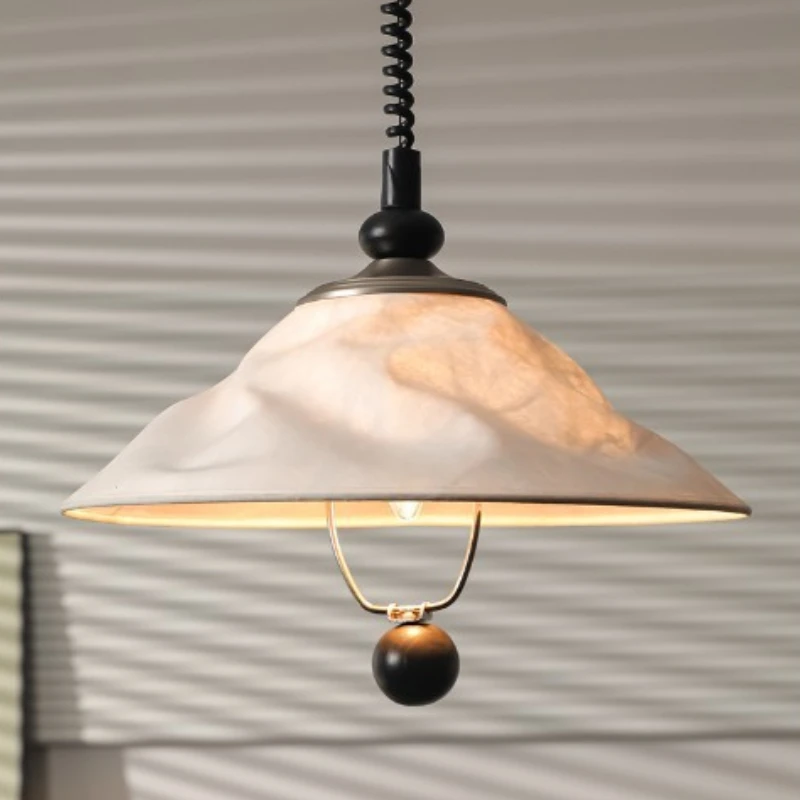 

SANDYHA Japanese Pendant Lights Imitates Silk Solid Wood Lighting Fixtures Restaurant Chandelier Living Room Bedroom Decoration