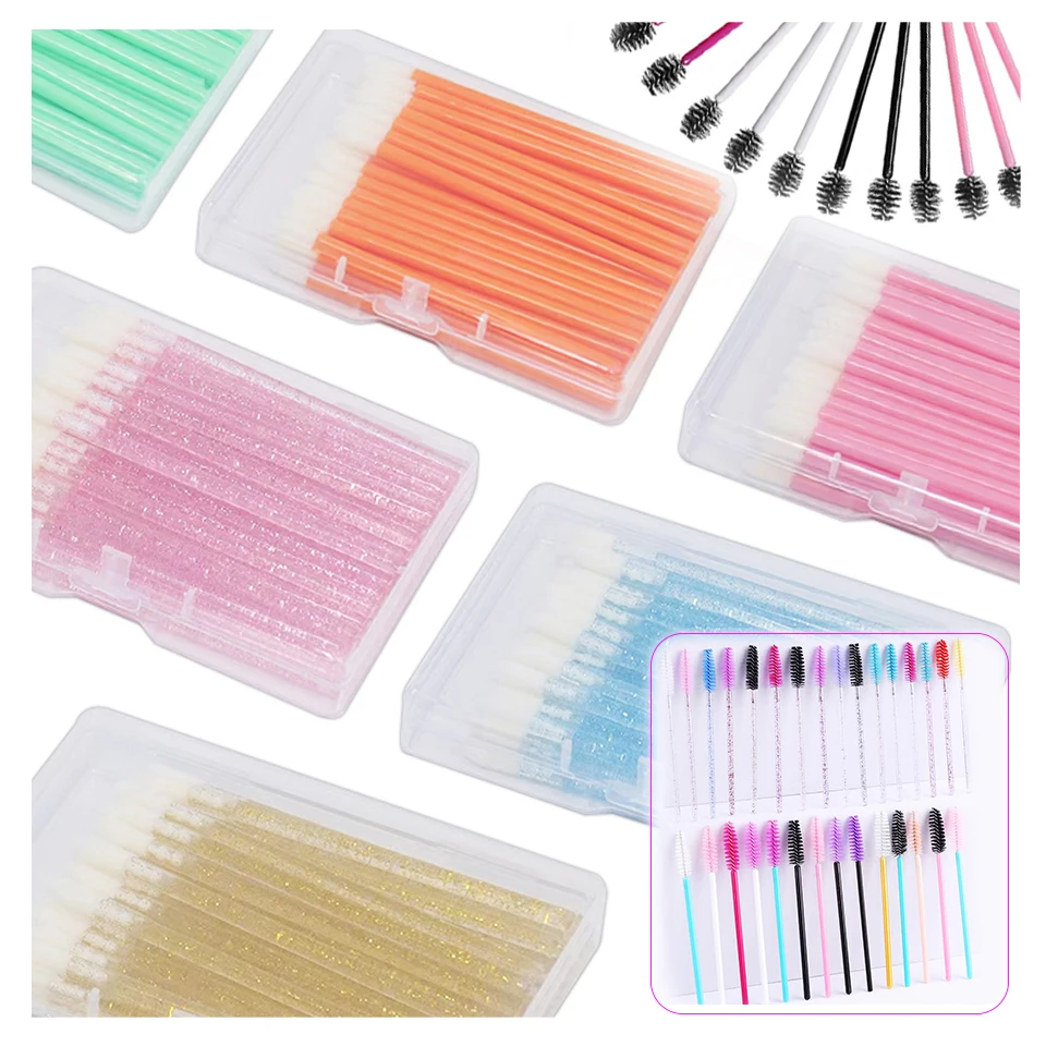 Eyelash Brushes Disposable Lip Makeup Brushes Swab Mascara Wands Applicator Cosmetic Silicone Brush For Individual Eyelash Clean