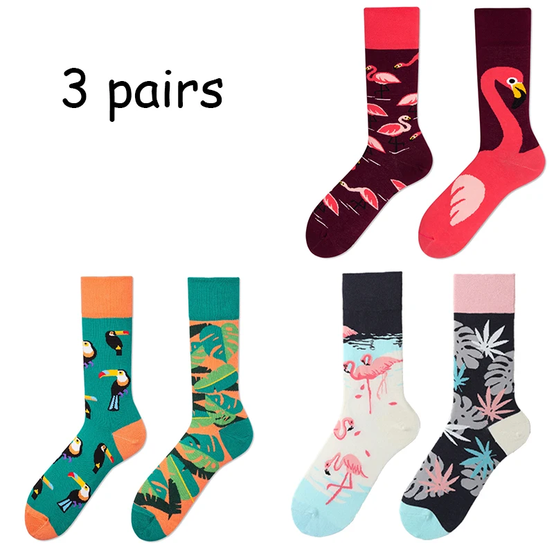 Women's Funny Animal Crew Socks， Colorful Socks ，Cats, Money, Zebras,Wine,Playing cards Pattern，Premium Cotton