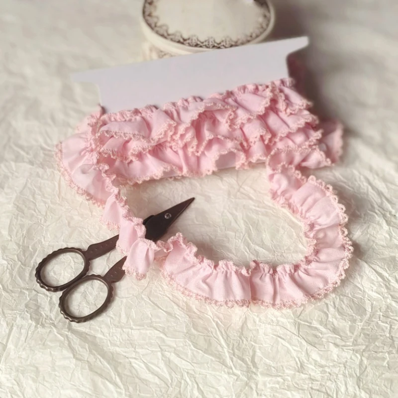 1 メートルプリーツ犬歯レース綿刺繍フリルトリム子供服袖スカート DIY 装飾縫製材料