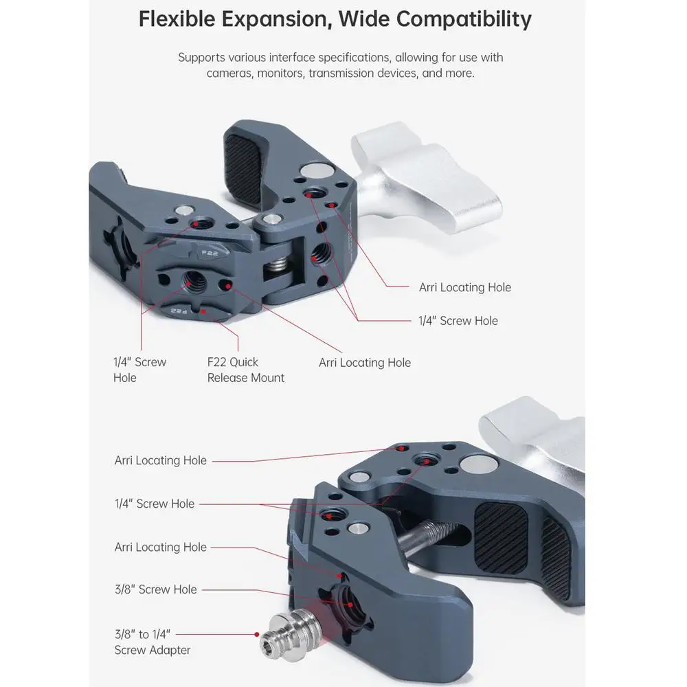 FALCAM F22 الإفراج السريع سوبر المشبك الكرة رئيس ماجيك الذراع التصوير قوس التوسع الملحقات F22A4801