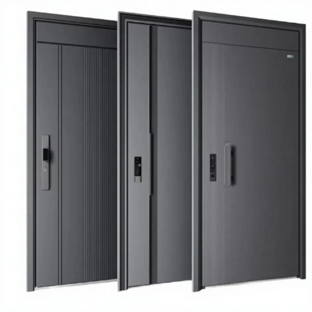 Modern Stainless Steel Security Door With Finished Surface Waterproof Anti-Theft For Exterior Use Commercial Residential Areas