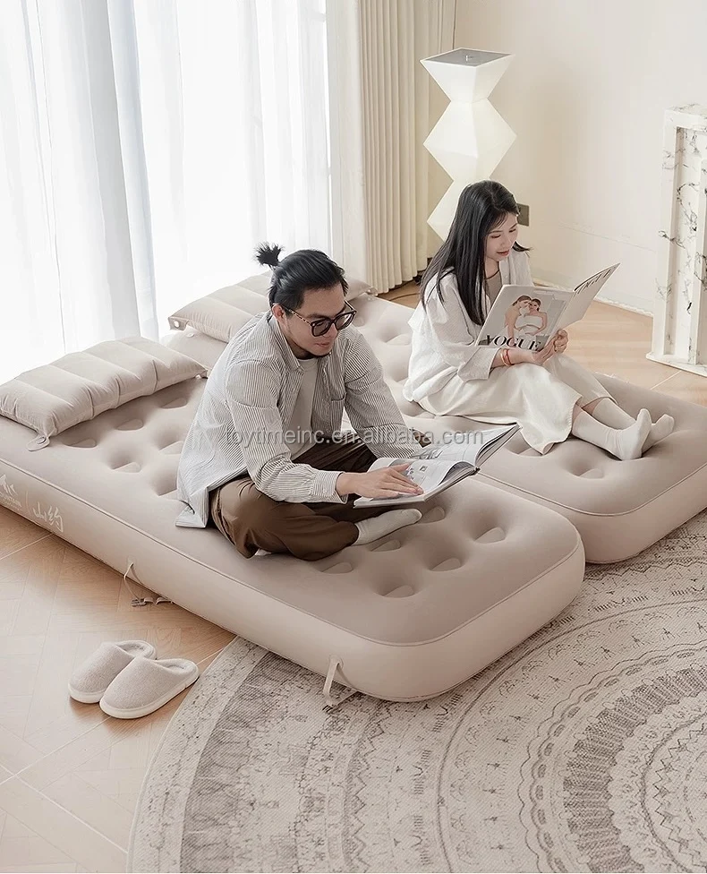 

Eco-Friendly PVC Inflatable Air Bed Fast-Inflate Camping & Lunch Break Mattress