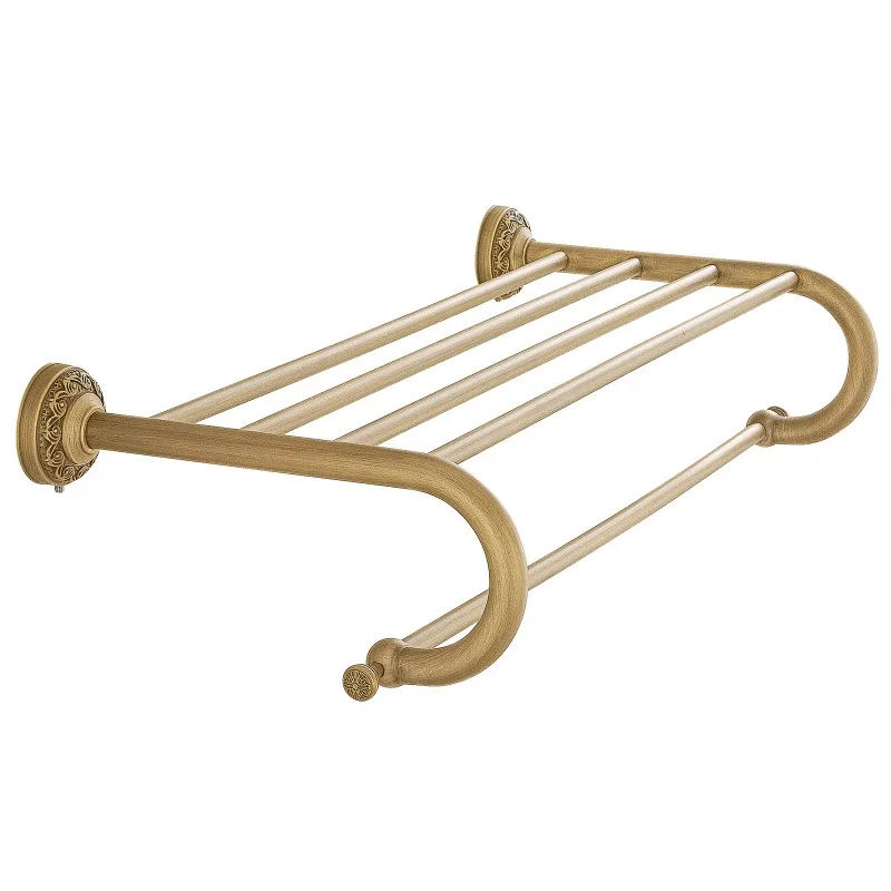 

Antique brass bath towel rack, bathroom towel rack, double layer with towel bar, bathroom pendant.