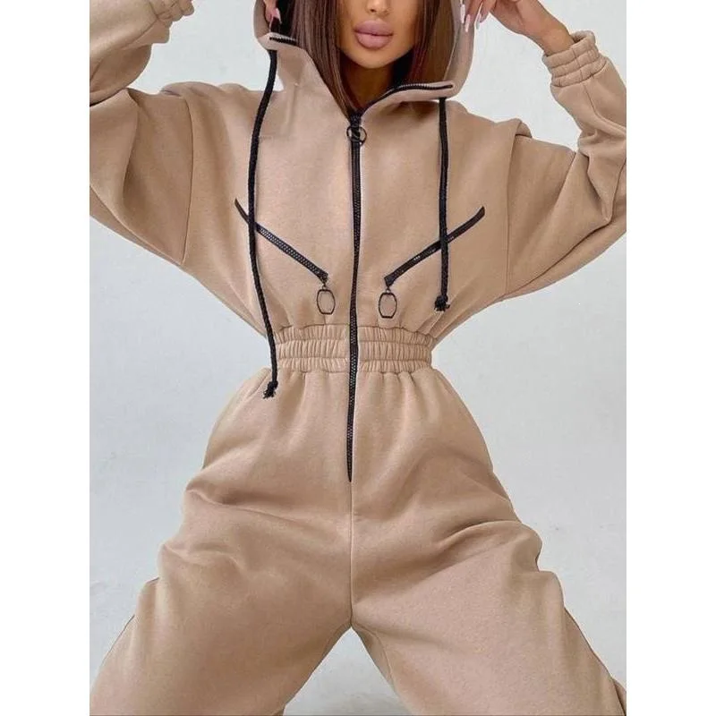 

Women's Hooded Jumpsuit Fashionable All-in-One Suit with Hat Summer Wear for Ladies Comfortable And Stylish Ensemble
