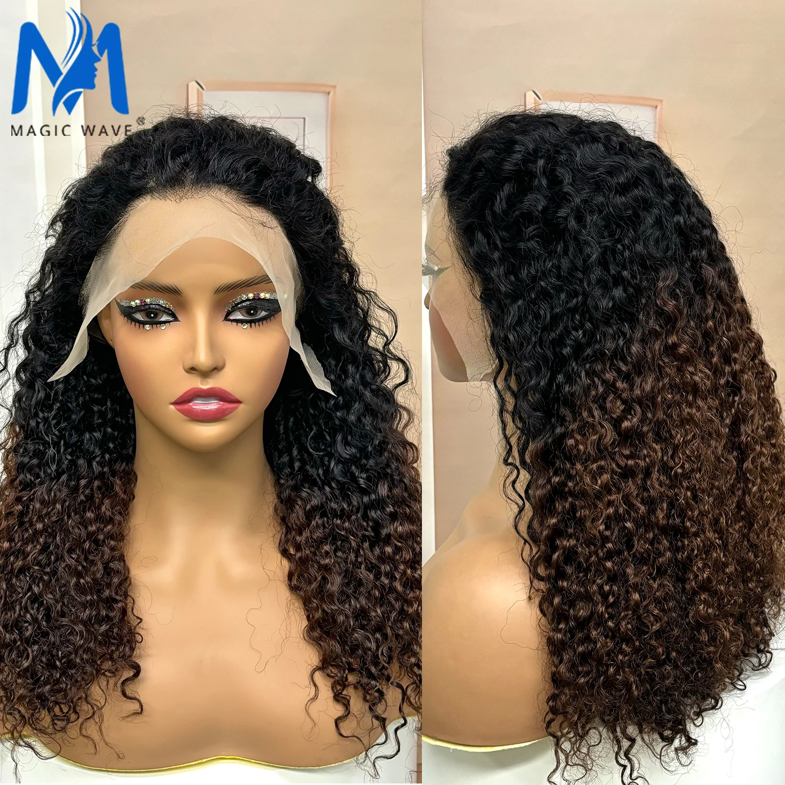 Pelucas de cabello humano rizado birmano 13X4, densidad del 300%, doble dibujado, peluca Bob 4/30/4 para mujeres negras, encaje transparente HD, 100% cabello humano