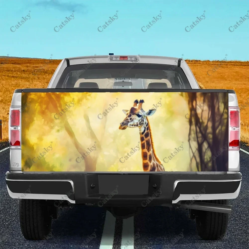 Majestic Mammal Giraffe Truck Tailgate Wrap Professional Grade Material Universal Fit for Full Size Trucks Weatherproof