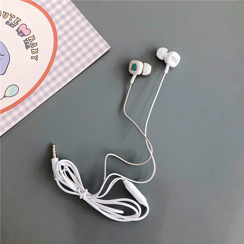 Portable Wired Earphone with Microphone and Cartoon Storage Case Universal In-Ear Stereo Headphones JAN88