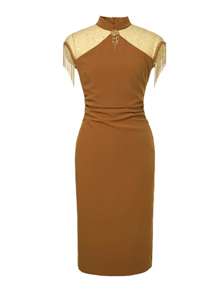 Neue Chinesische Stil Sommer Luxus Elegante Frauen Abendkleid Dame Chic Retro Qipao Sexy Sheer Schlank Midi Party Prom Mujer Vestidos