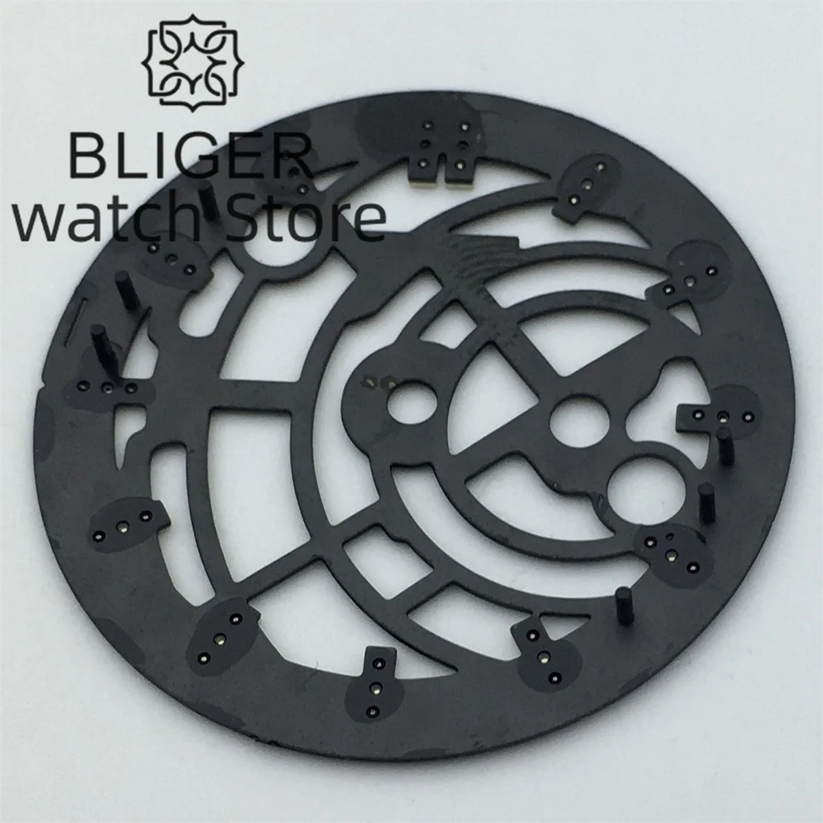 BLIGER-esfera luminosa negra de 31mm con movimiento NH70 NH72, piezas de repuesto para reloj de corona, 3 o 'clock/3,8 o 'clock/4,5 o 'clock