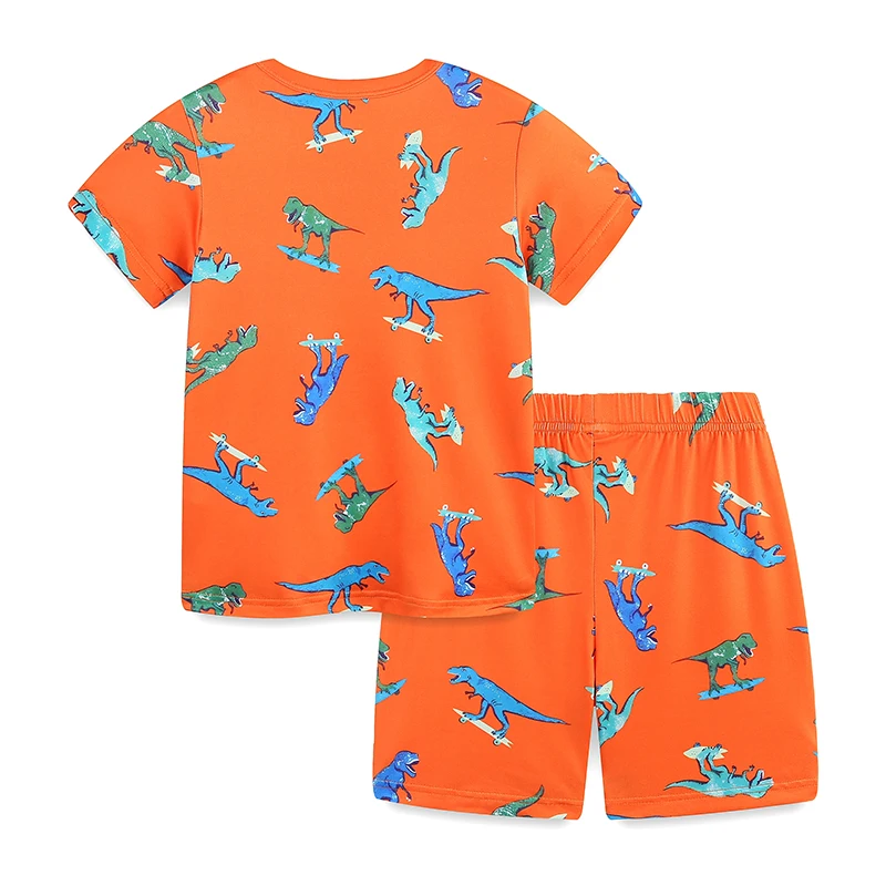 Little maven Baby Boys 2026 Tracksuit Summer Sets Children's Clothing Kids Clothes Cartoon Dinosaurs T Shirts Tops+Pants