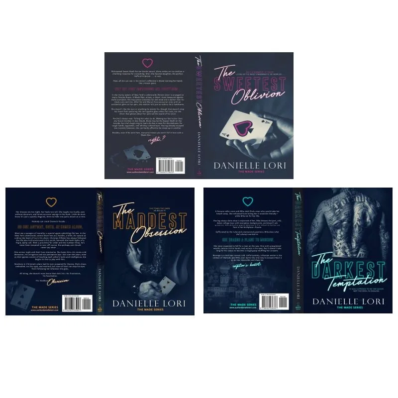 3 كتب مصنوعة من تأليف دانييل لوري The Sweetest Oblivion، The Darkest Temptation and The Madest Obsession Paperback Book