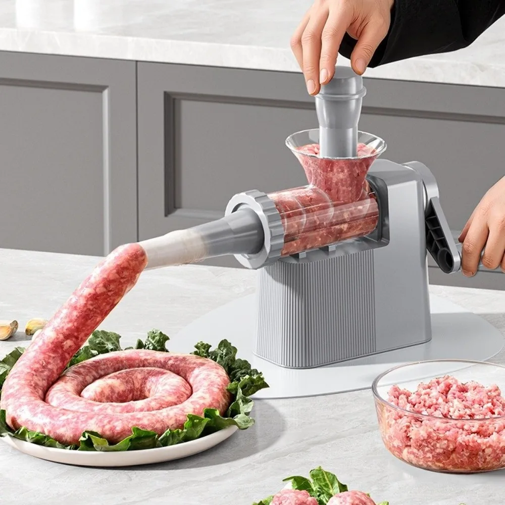 

With 4 Tubing Units Manual Sausage Stuffer Large Capacity Homemade Sausage Maker Efficient Plastic Meat Grinder Filling Maker