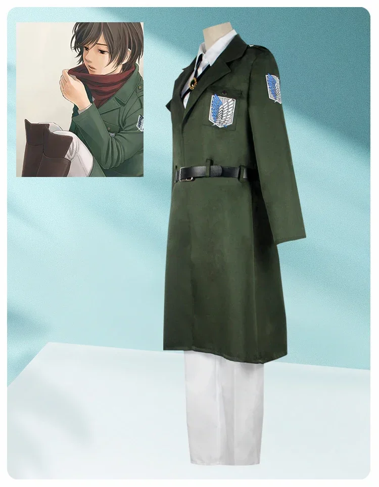 Disfraz de Ataque a los Titanes, Anime Temporada 4, Regimiento de Exploración, Eren Jager, Armin Arlert, Chaqueta Verde Marino, Disfraces de Halloween para Mujeres y Hombres