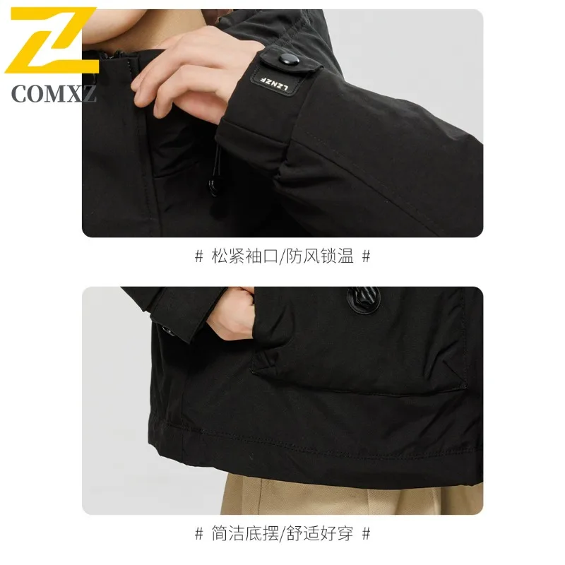 COMXZ الرجال الخبز سترة مقنعين متعددة جيب الدافئة في الهواء الطلق مغامرة ثلجي مبطن سترة تسلق مقنعين سترة الشتاء عالية الجودة #6