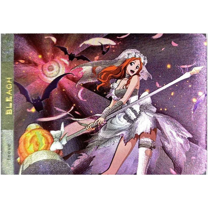 9Pcs/Set ACG Cards Bleach Kuchiki Rukia Inoue Orihime Halloween Version Anime Game Characters Collection DIY Color Flash Cards