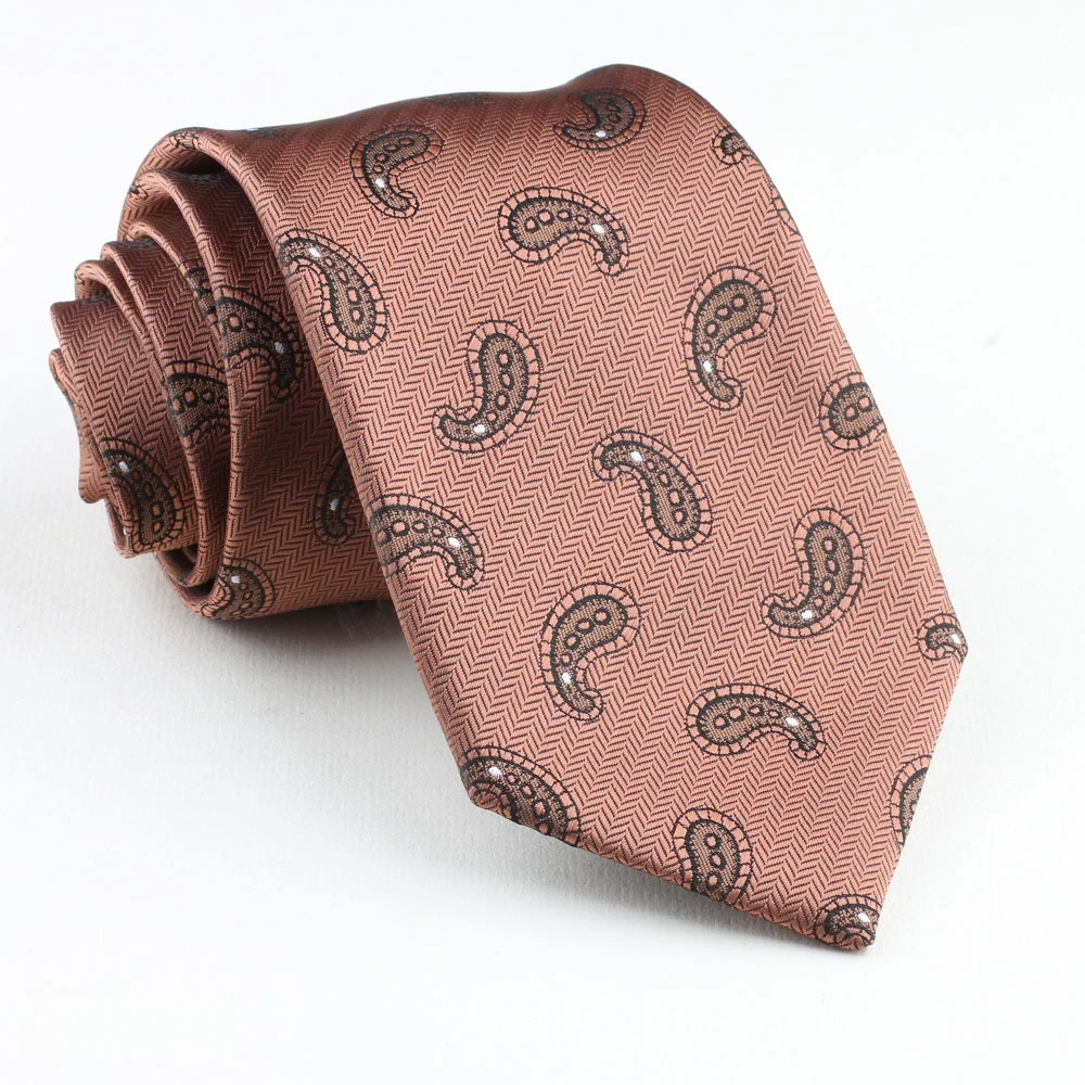 ربطة عنق كلاسيكية للرجال والنساء ملونة 8 سم من البوليستر بيزلي لحفلات الزفاف الرسمية وإكسسوارات ربطة العنق هدية