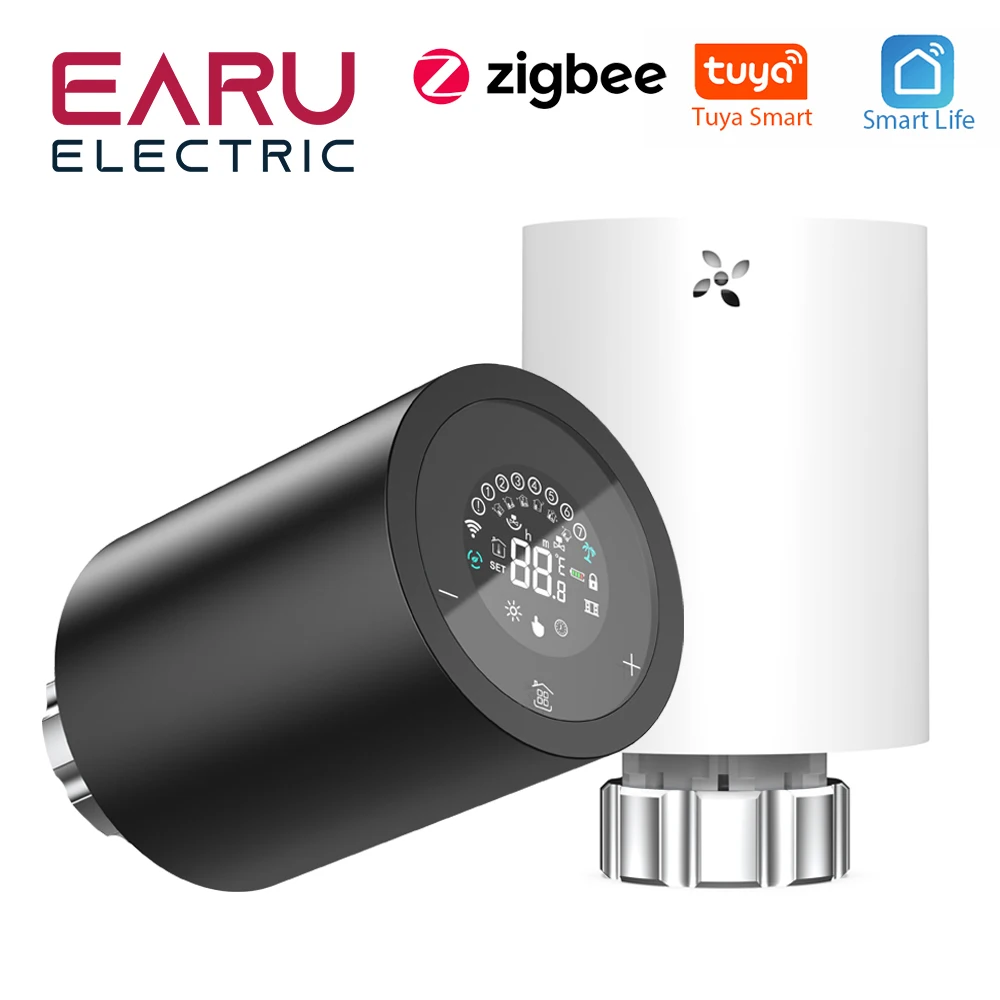 ZigBee Tuya aktuator Radiator cerdas TRV, katup Radiator termostatik yang dapat diprogram, kontroler suhu jarak jauh mendukung Alexa