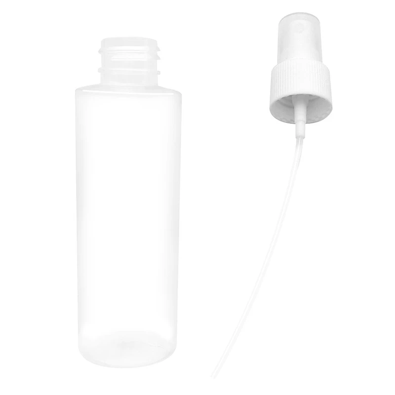 Paquete de 36 botellas de Spray transparentes de niebla fina, botellas de plástico vacías reutilizables y rellenables de 120 Ml (4 Oz) con tapa de pulverización de bomba