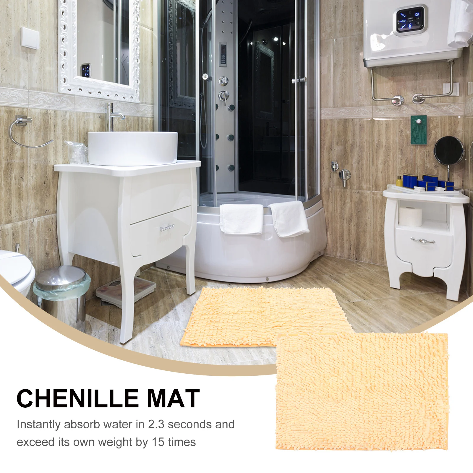 

Chenille Rug Bright Color Living Room Bedside Nursery Floor Pad Easy Clean Entryway Indoor Mat Home Gift Front Door Mat