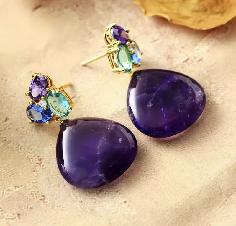 

Earrings Natural Crystal Jewelry Pearl Pendant Wedding Luxury Fashion Design Sense New Gift Accessories Wholesale