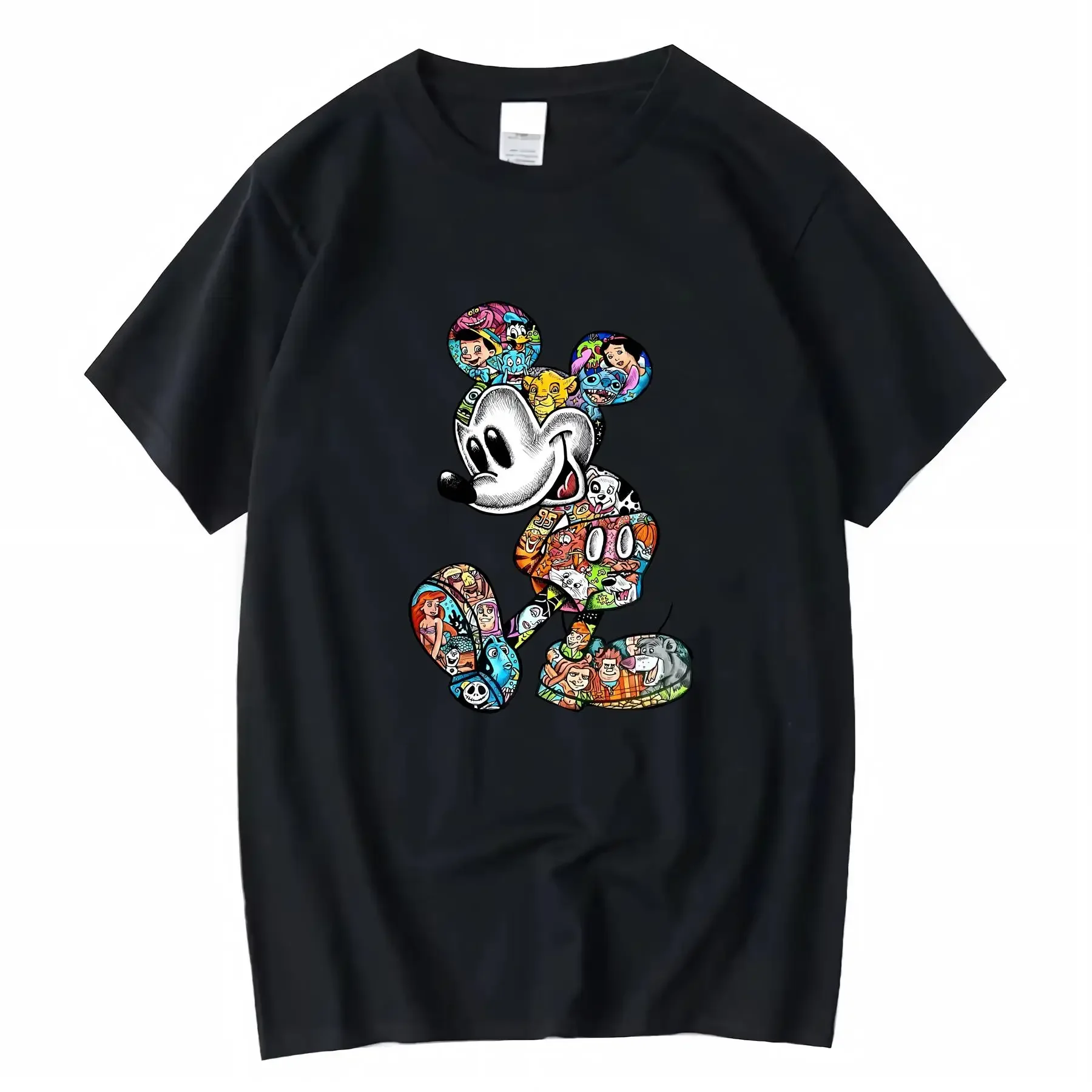 

Футболка с круглым вырезом «Микки Маус 100, дышащая, легкая, подходит для занятий спортом, путешествий на открытом воздухе, подходит для всех сезонов, винтажная стираная футболка