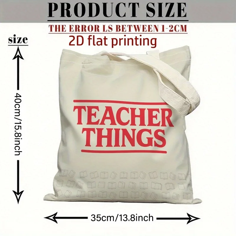 Unisex printed creative text pattern，Reusable canvas bag，Suitable for supermarkets、School and Travel，Handheld and shoulder-carr