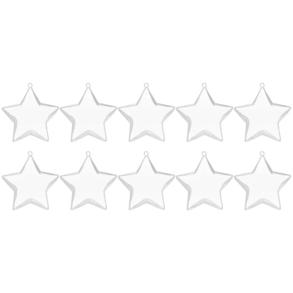 

10Pcs Clear Plastic Christmas Ball Ornaments Star Shape Xmas Tree Hanging Decorations Festive Home Decor Clear Ornament Balls