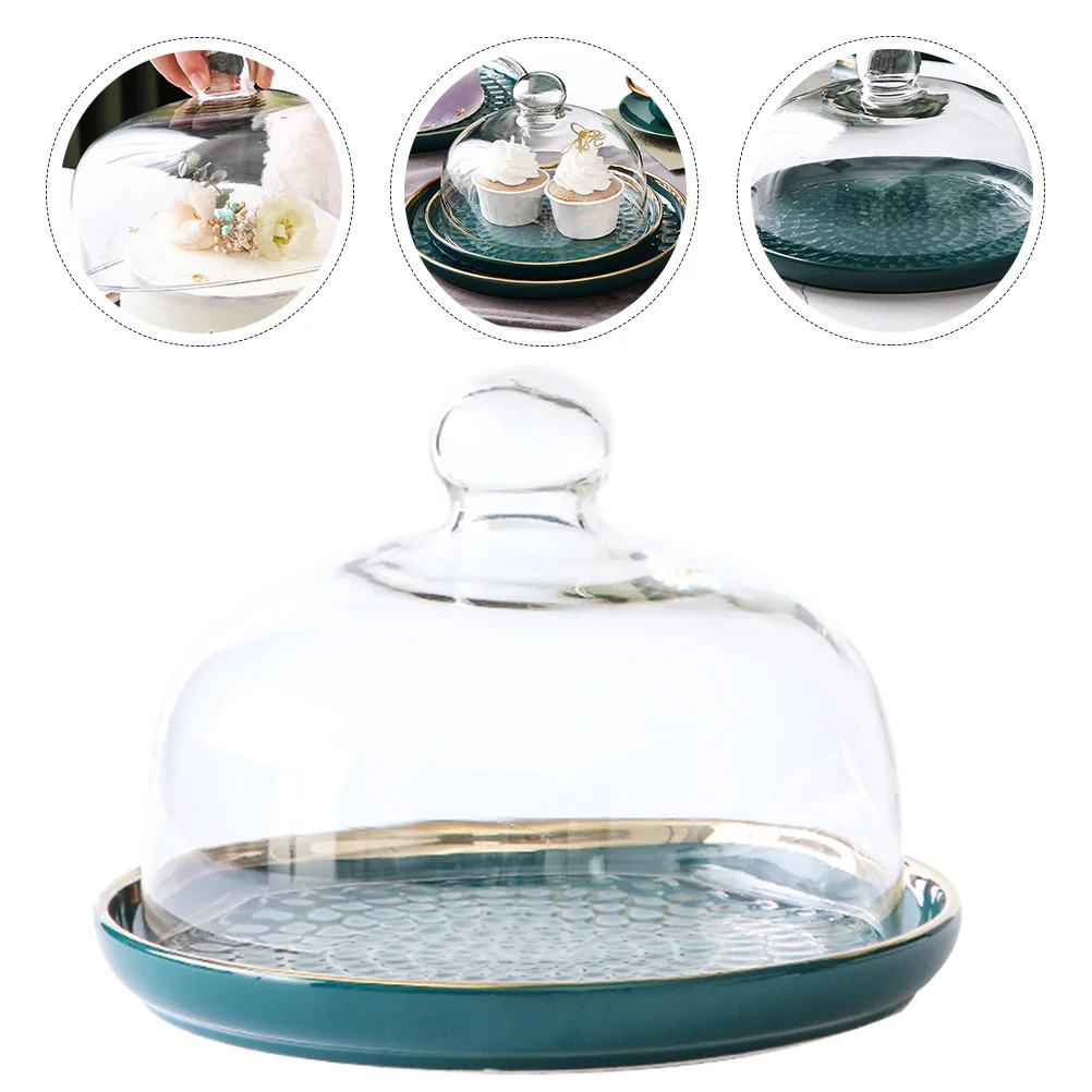 

Cake Dome with Lid Plate for Restaurant Cover Domes Holder Baked Goods Dish Tray