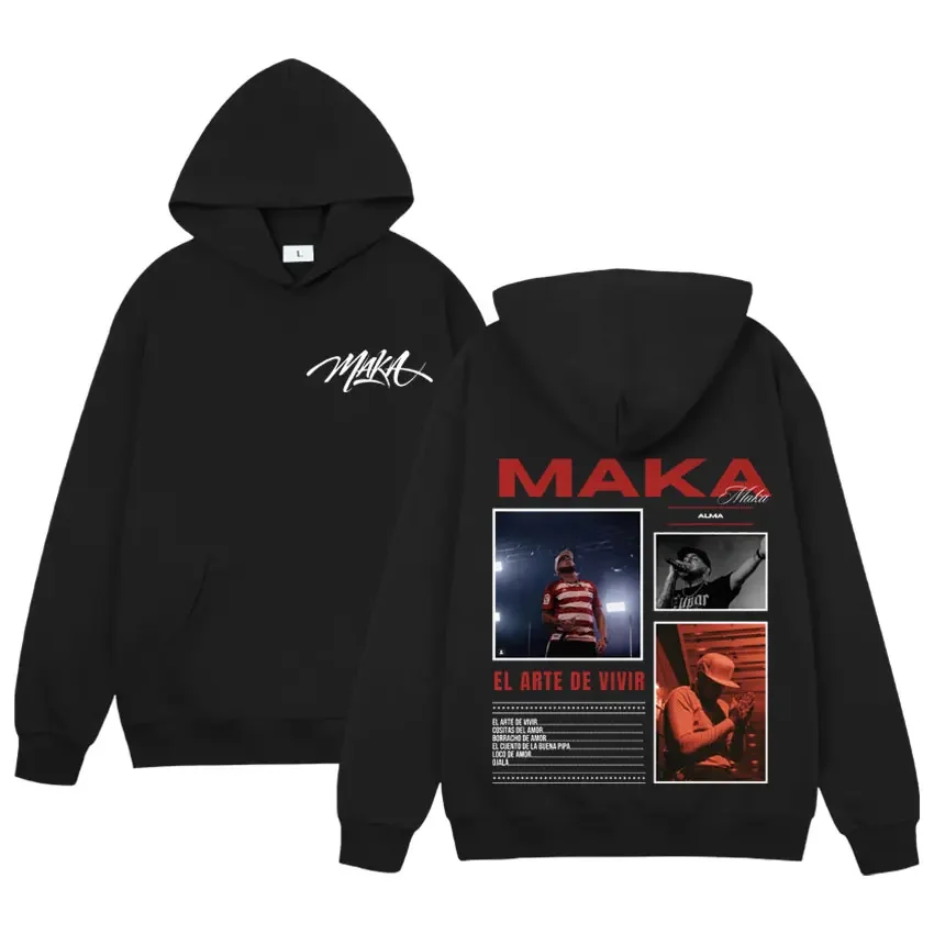 

Pop Rapper Maka Aura Graphic Hoodies Mens Women Clothing Hip Hop Sweatshirt Casual Oversized Gothic Clothes Punk Pullover Street