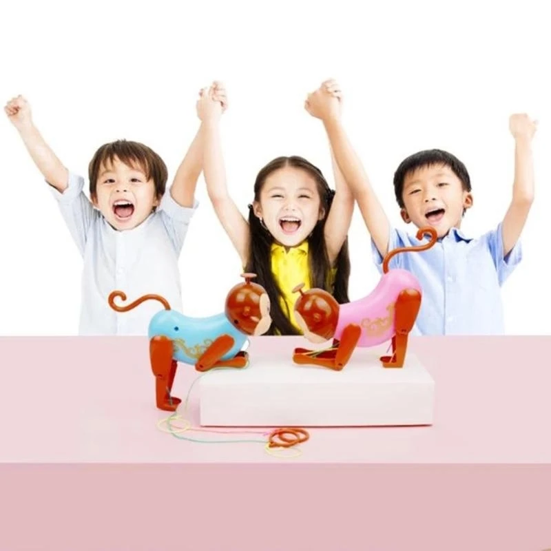 Y4qa nouveauté windup jouet dessin animé corde grimpe singe enfants jouet enrouler jouet plastique figurine cadeau Noël