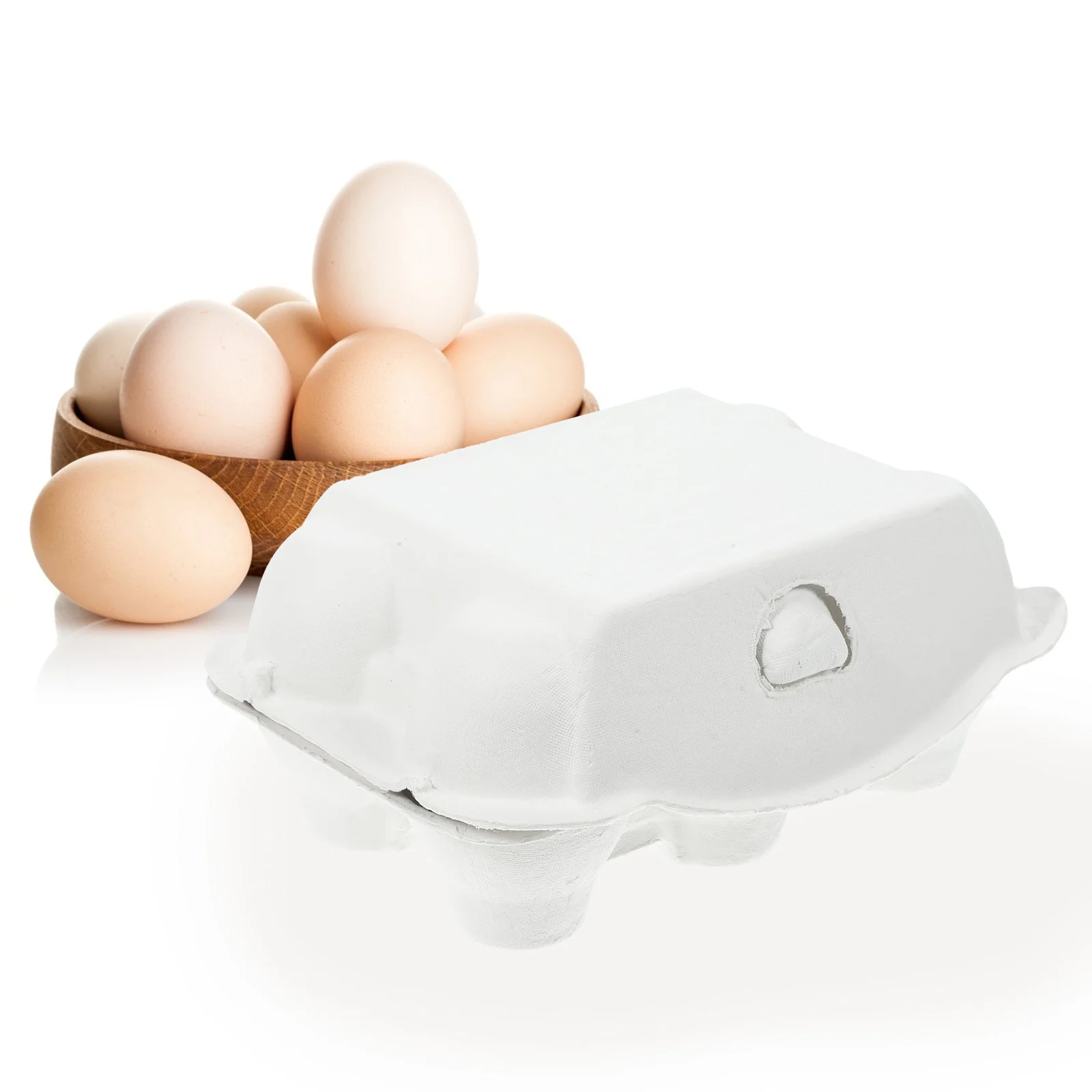 Pulp Egg Tray Holder for Refrigerator Carton Bulk 6-compartment Organizer Paper Cartons Container Outdoor