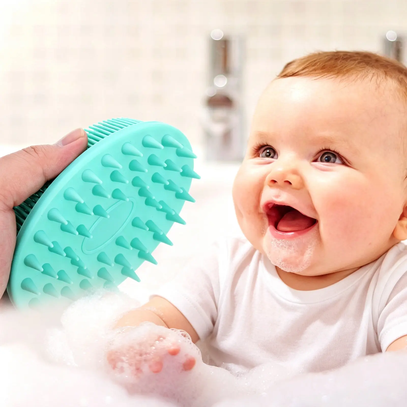 Silicone Bath Brush Gentle Exfoliating Body Scrubber for Babies Adults Deep Clean Massage Promote Circulation Shower Bathing