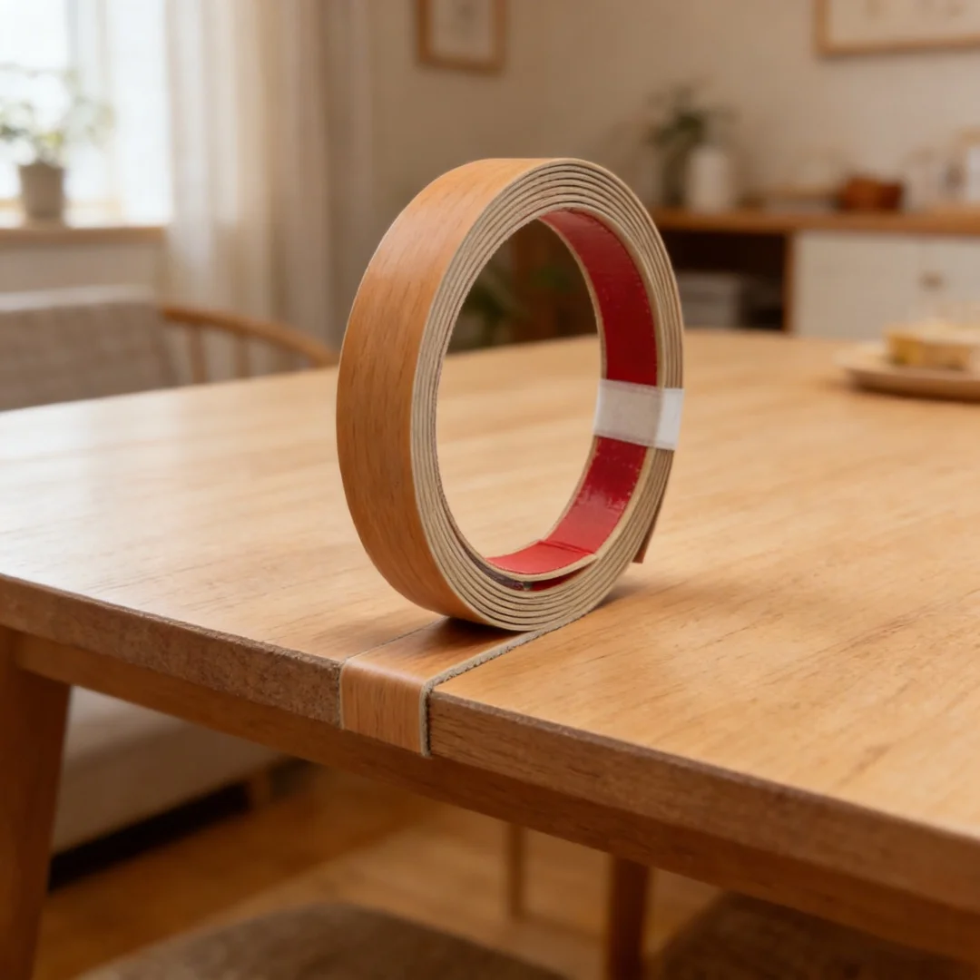 1pc 3Metersx1.8cm PVC Furniture Edging Banding Strip Sealing Tape Adhesive Wood Veneer Sheet for Cabinet Desk Surface Edging