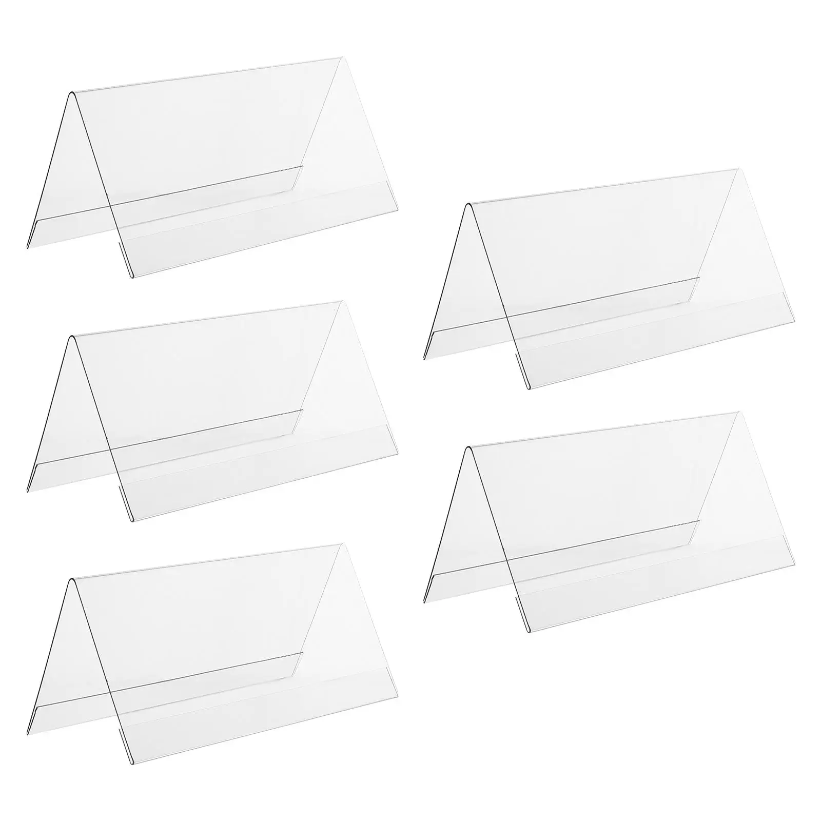 5 Pcs Acrylic Display Board Place Cards Blank Double Side Sign Holder Clear Double-sided Show Tent Shape Holders Postcard