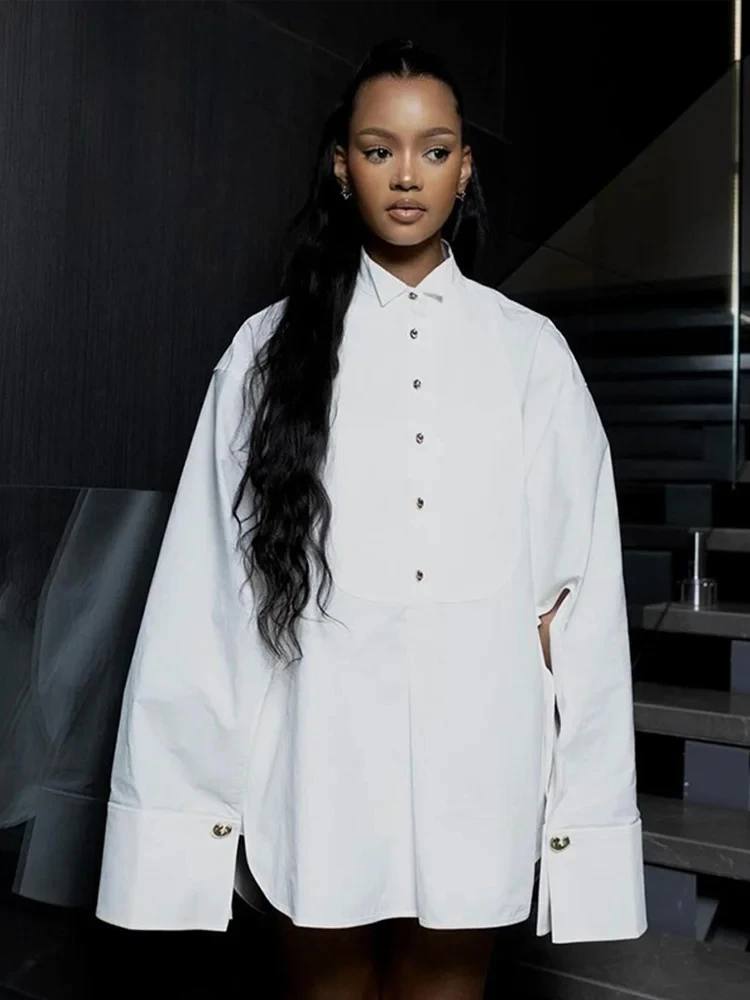 

Street Women's Hollow Out Shirts Loose Lapel Single Breasted Full Sleeve Female Long Blouses Spring Lady Commute Chic Tops