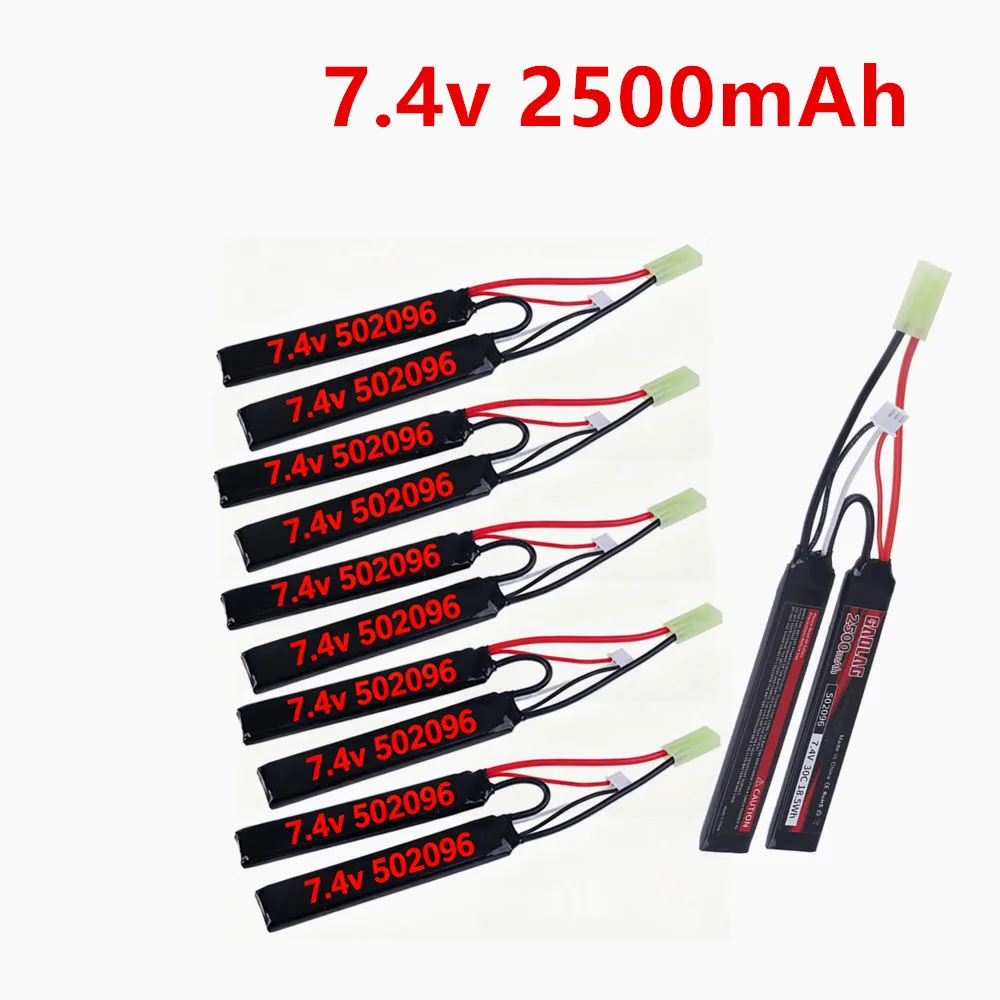 7.4v 2500mAh Lipo Battery For RC Toys Mini Airsoft BB Gun Rechargeable Power Battery 2s 502096 Battery With Tamiya plug