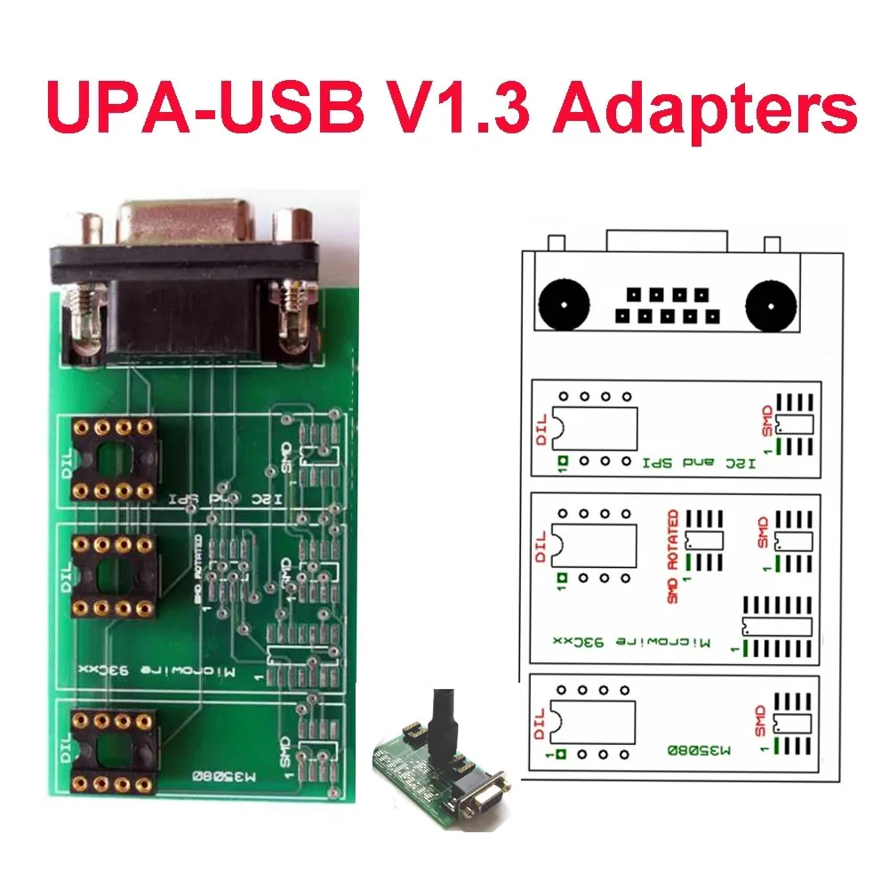 UPA-USB  V1.3 Adapters Work with UPA-USB Programmer V1.3 Chip Tunning I2C SPI Microwire for Eeprom M35080 SOIC Socket