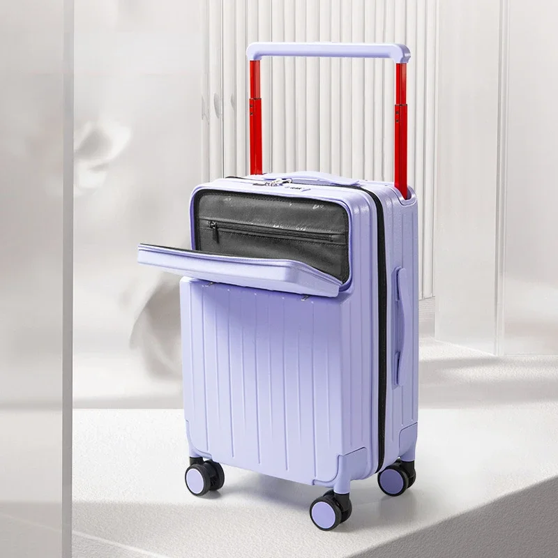 Travel Suitcase 20/24/26 Inch Luggage Set Multi Functional Trolley Case Front Opening USB Boarding Box Large Capacity Suitcase