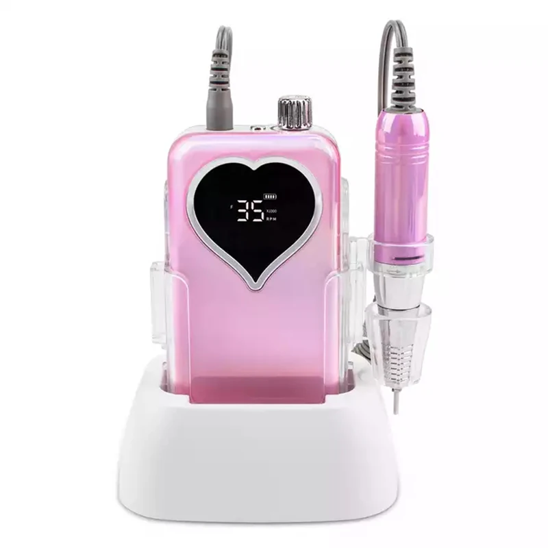 35000RPM Nail Drill Machine For Manicure Nail File With Heart Screen Acrylic Electric Nail Drill Milling Cutter Nail Art Tools