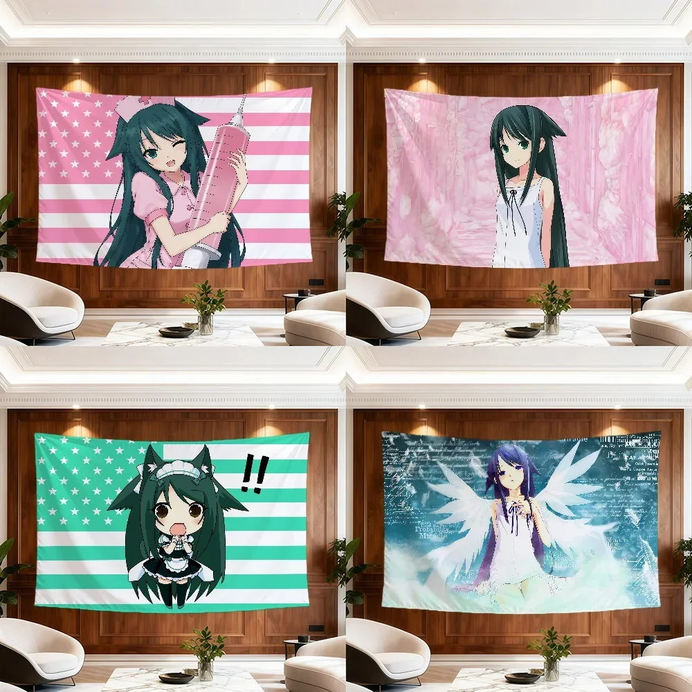 Anime Girl S-Saya No Uta The Song Of Saya Flag Room Dorm Camp Party Garage Bar Picnic Hogar Home Decor Banner Wall Hanging Gift