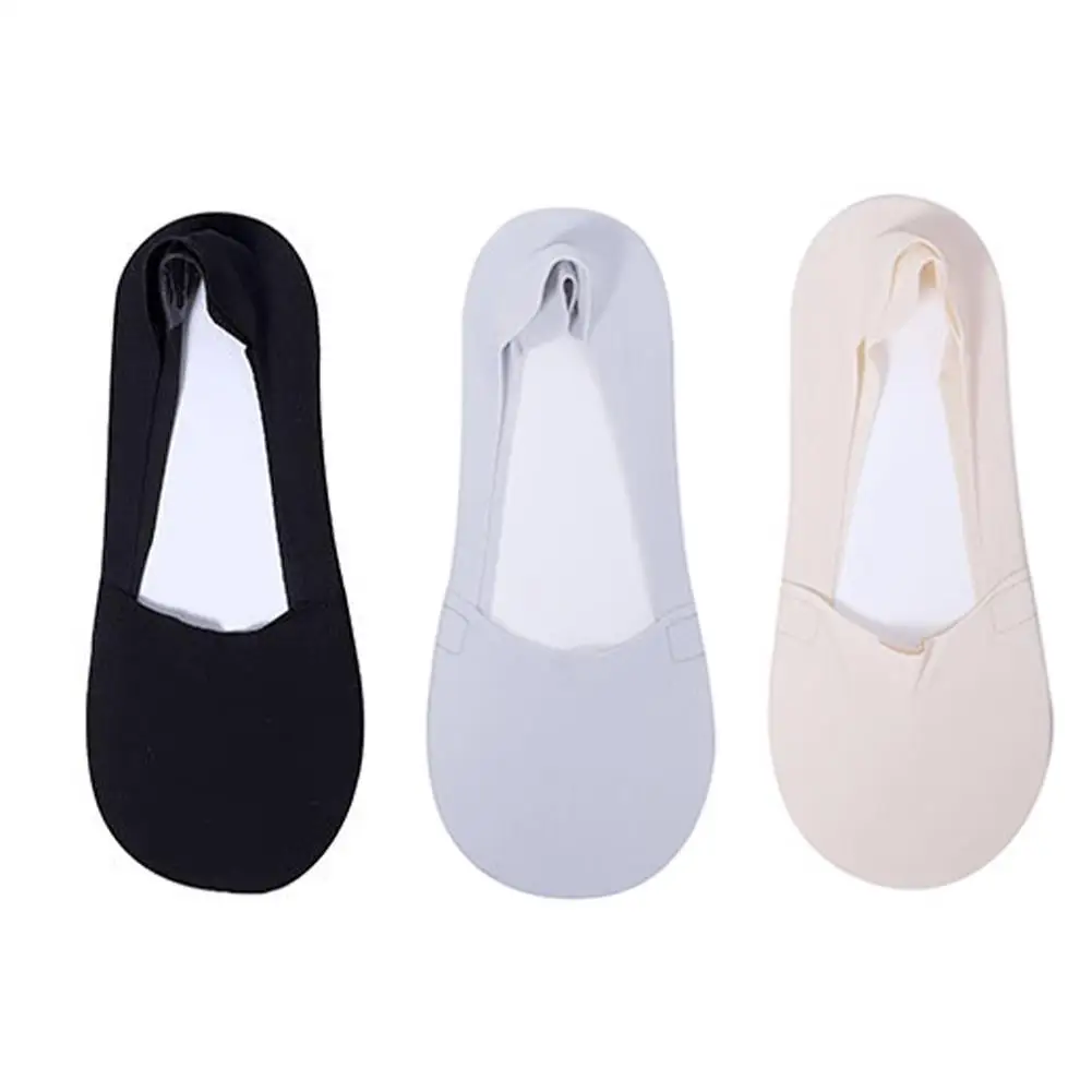 6 pair Towel Bottom Sweat-absorbent Nylon Ice Silk Boat Elastic Thin Non Socks Breathable Invisible Socks Slip Comfortable D3C3