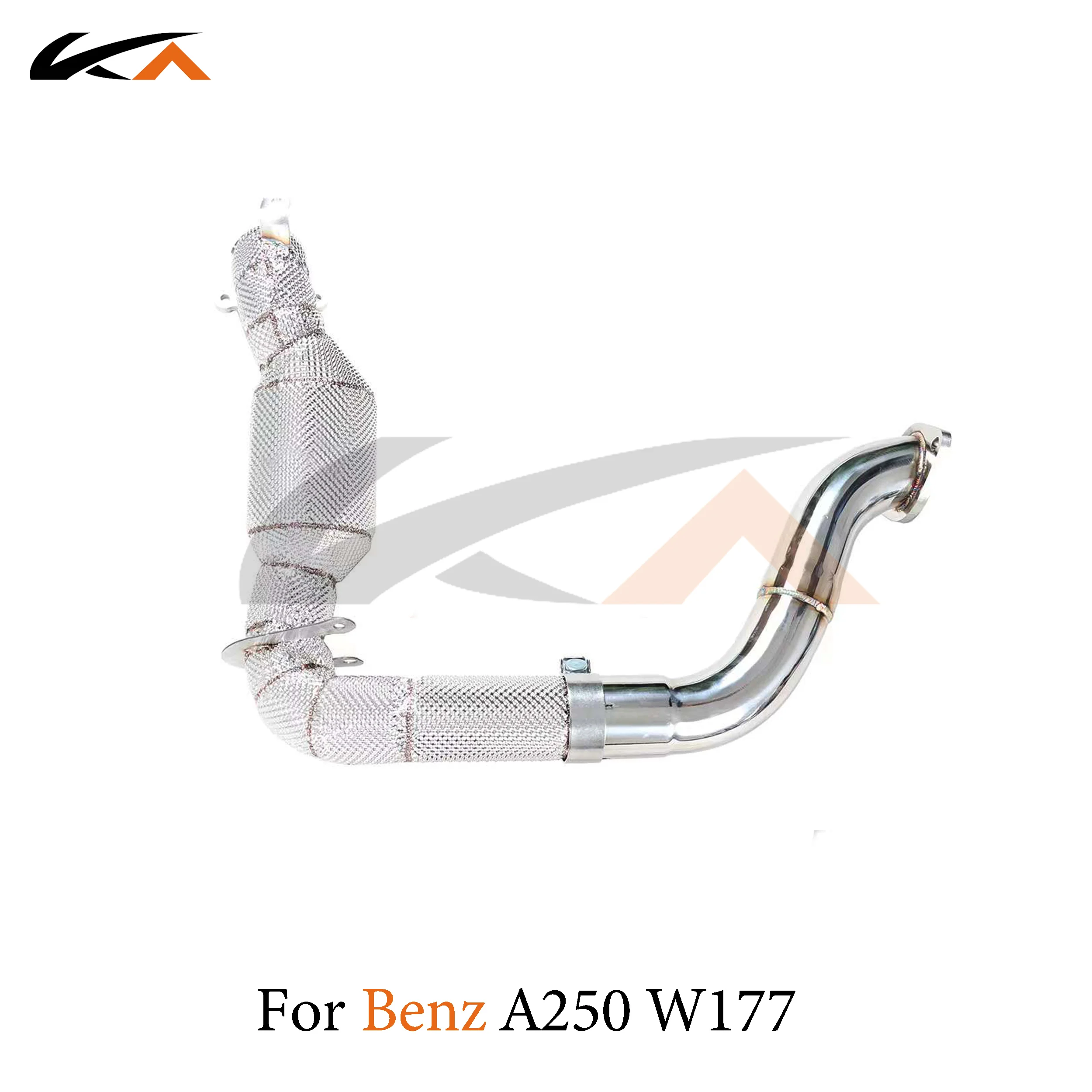 

KA Tuning downpipe exhaust stainless steel headers for Mercedes-benz A250 W177 performance auto parts with heat shield