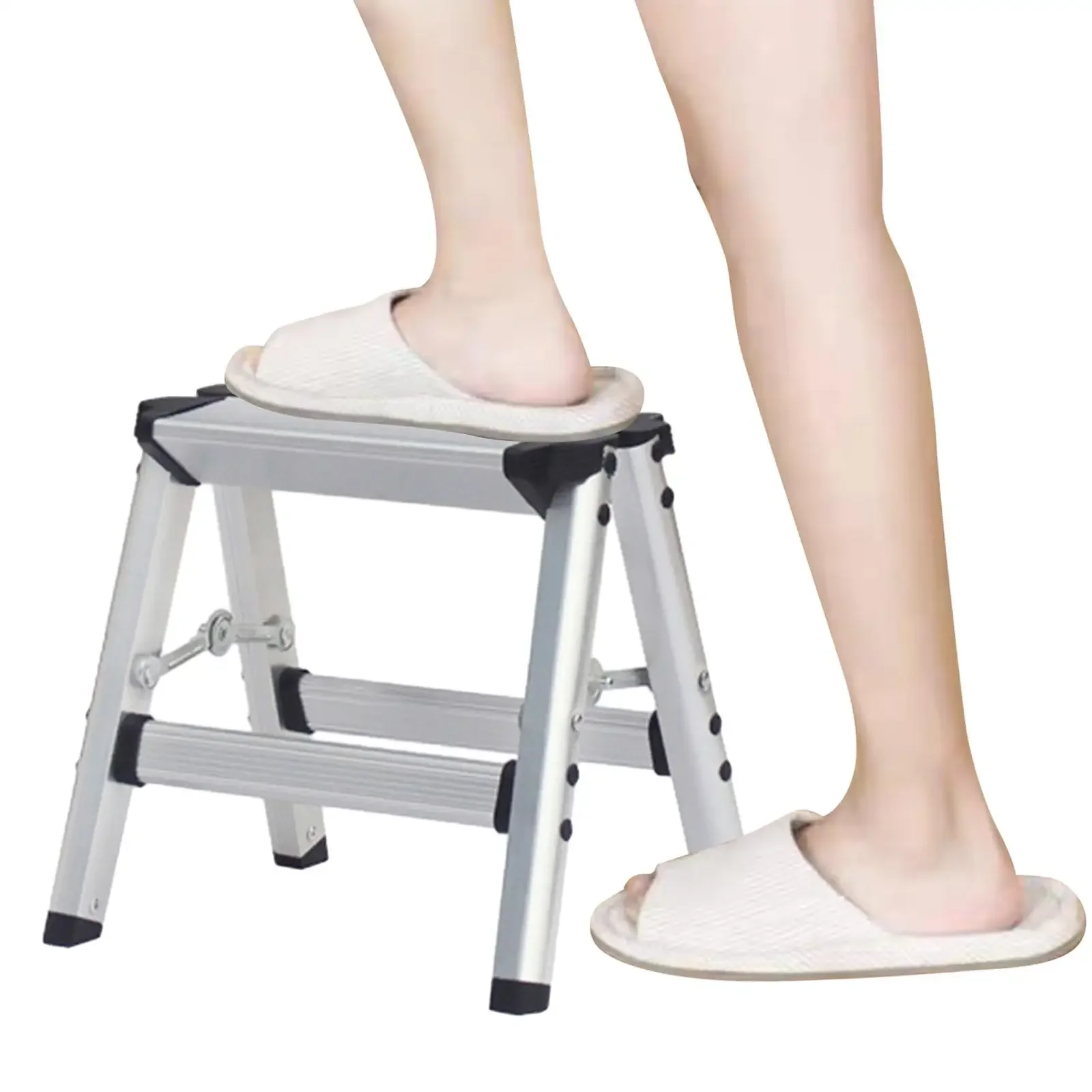 Folding Ladder Multifunctional Non-slip Space-Saving Lightweight Step Ladder for Household Kitchen Office Use image 2