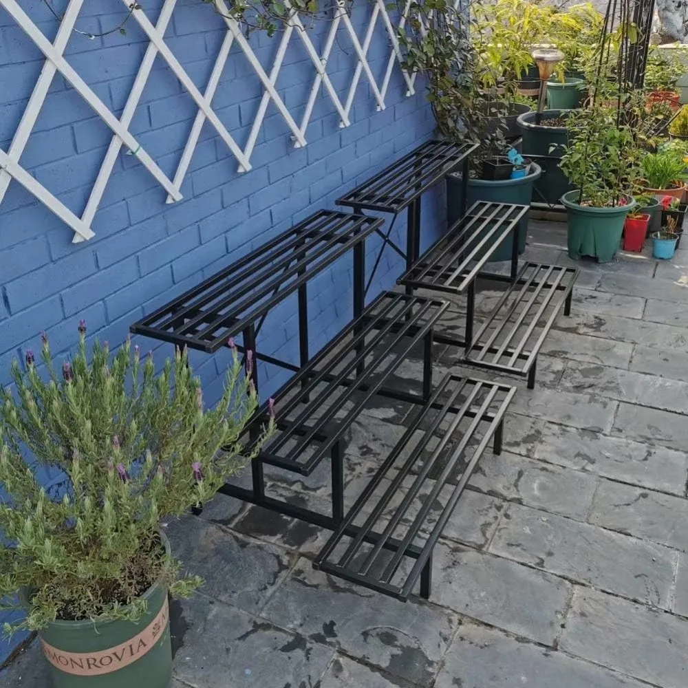 ขาตั้งต้นไม้โลหะสำหรับงานหนัก 3 ชั้น ความจุ 660 ปอนด์ ป้องกันสนิมสำหรับใช้ในร่มและกลางแจ้ง