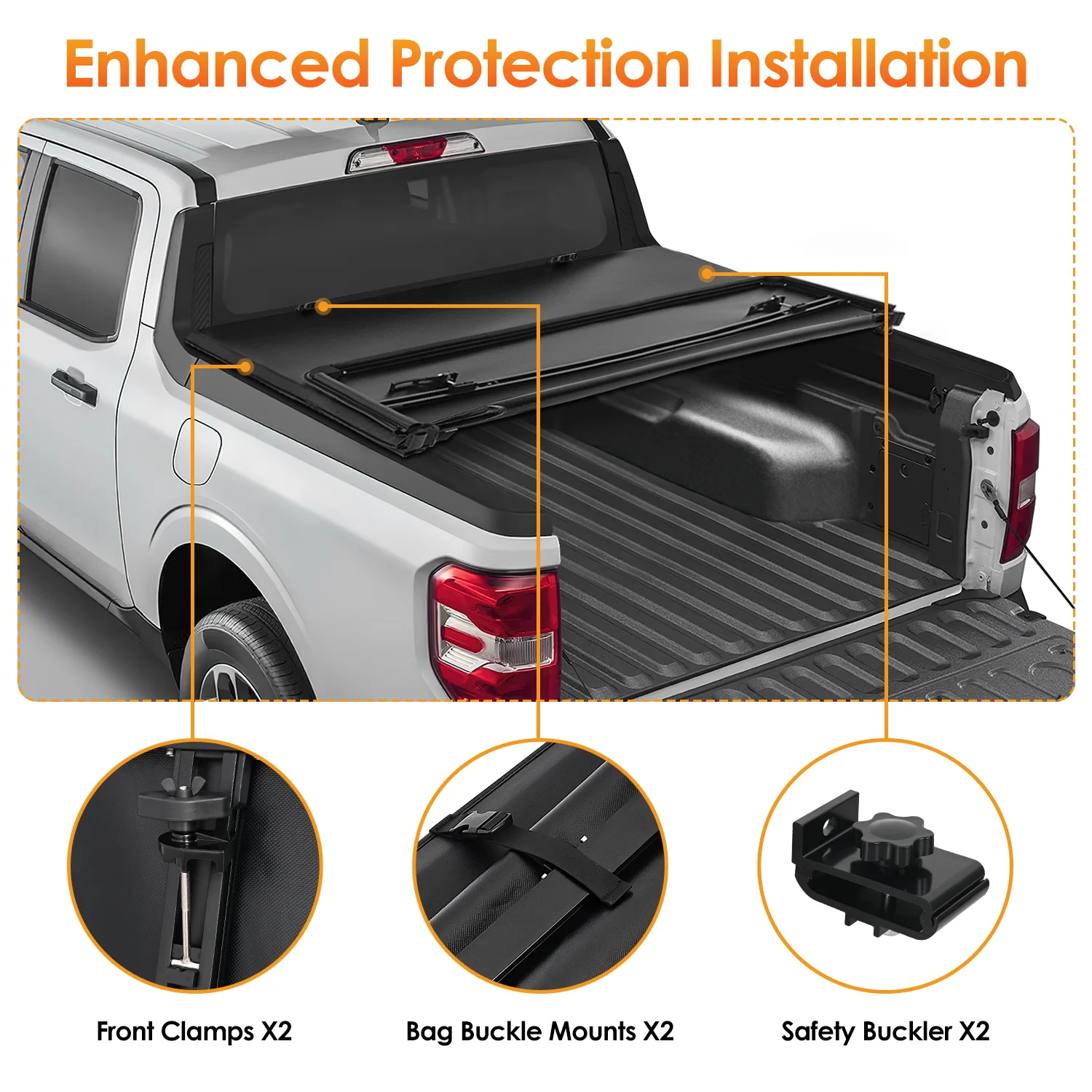 Nilight Soft Tri-Fold Tonneau Cover for 2020–2025 Jeep Gladiator JT 5ft Bed, Fold-Up Low Profile Truck Bed Cover, Cargo Protection