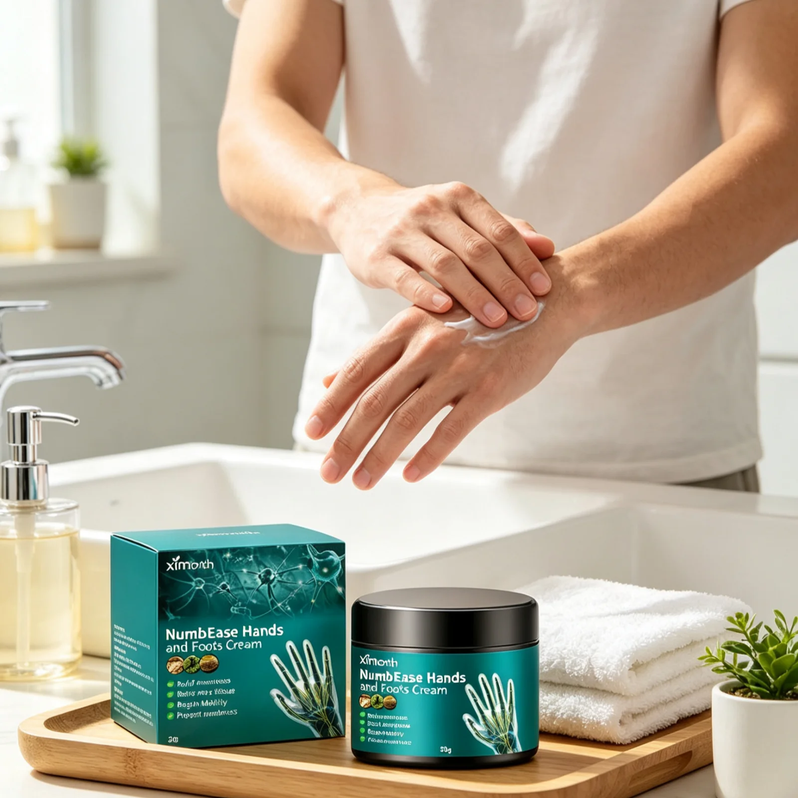 Hand Foot Numbness Relief Cream Soothe Stiff Limbs Reduce Varicose Blood Vessels Accelerate Blood Circulation Warm Care Ointment